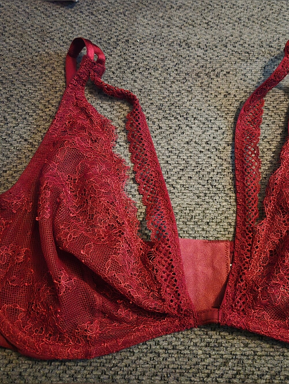 Victoria's Secret Red Lace Unlined Bra